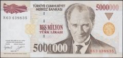 7.Emisyon 5 000 000 Lira K63 438835 Çilaltı Çil