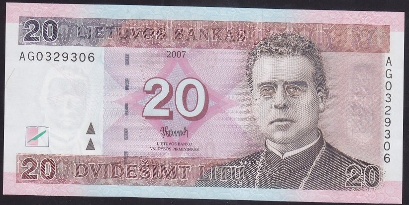 Litvanya 20 Litu 2007 ÇİL Pick 69