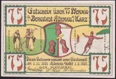 Almanya 75 Pfennig Notgeld 1921 Çil
