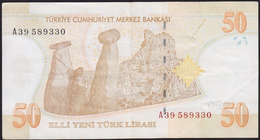 8.Emisyon 50 YTL A39 589330 Çok Temiz+