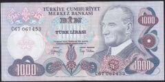 6.Emisyon 2.Tertip 1000 Lira C67 067453 Çok Temiz+
