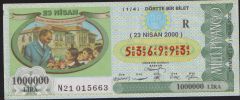 2000 23 Nisan Çeyrek Bilet - R Serisi