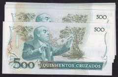BREZİLYA 500 CRUZADOS 1986 - 10 ADET SERİ TAKİPLİ ÇİL