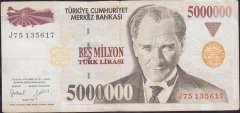 7.Emisyon 5 000 000 Lira J75 135617 Çok Temiz