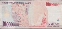 7.Emisyon 10 000 000 Lira B72 491609 Çok Temiz