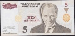 8.EMİSYON 5 YTL A89 221260 ÇİL eski kağıt para değerleri