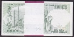 7.EMİSYON 4.TERTİP 10000 LİRA J43 661760 (DESTE 100 ADET) SERİ TAKİPLİ ATLAMA YOK ÇİL