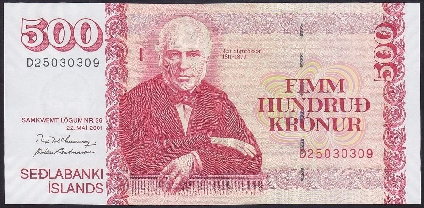 İZLANDA 500 KRON 2001 ÇİL