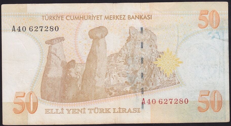 8.Emisyon 50 YTL A40 627280 Çok Temiz+