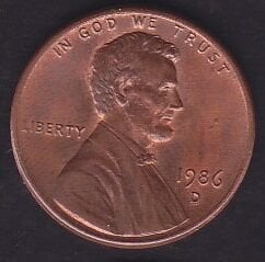Amerika 1 Cent 1986 D