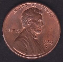 Amerika 1 Cent 1986 D