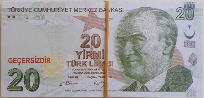 9. Emisyon 20 Lira Deste (100 Adet) Geçersiz Düğün Parası