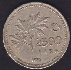 1991 Yılı 2500 Lira