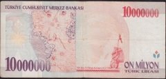7.Emisyon 10 000 000 Lira B70 392300 Çok Temiz