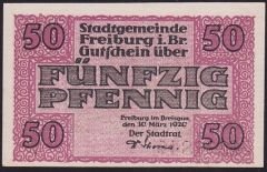 Almanya 50 Pfennig Notgeld 1920 Çil