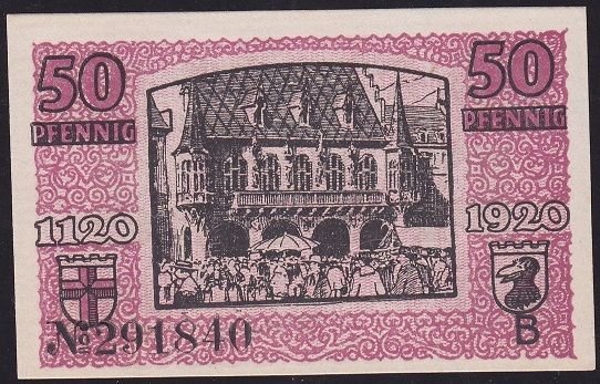 Almanya 50 Pfennig Notgeld 1920 Çil