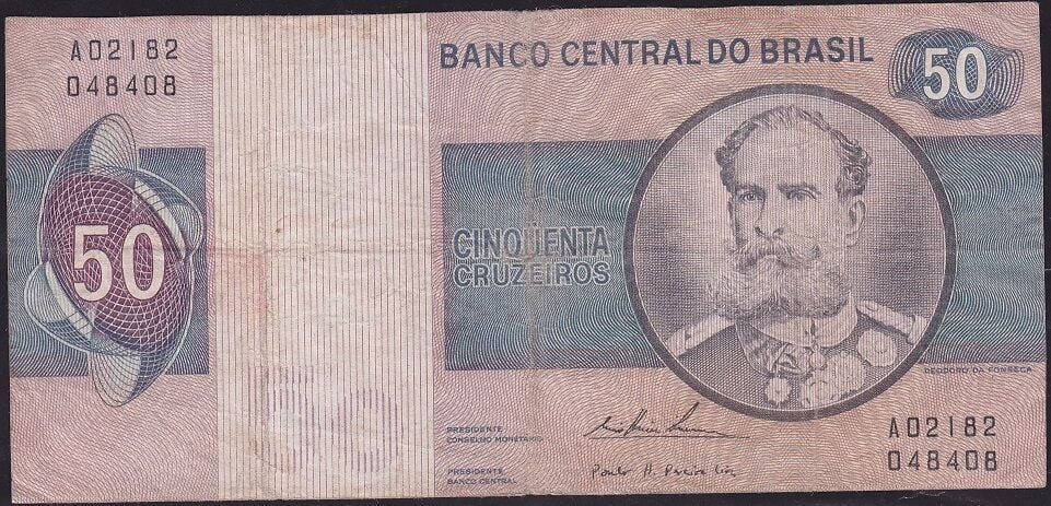 Brezilya 50 Cruzeiros 1970 Çok Temiz