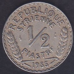 SURİYE 1/2 PİASTRE 1935