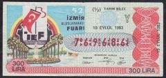 1983 19 EYLÜL YARIM BİLET -Y SERİSİ