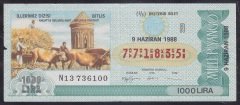 1988 9 HAZİRAN ÇEYREK BİLET R SERİSİ