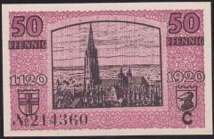 Almanya 50 Pfennig Notgeld 1920 Çil