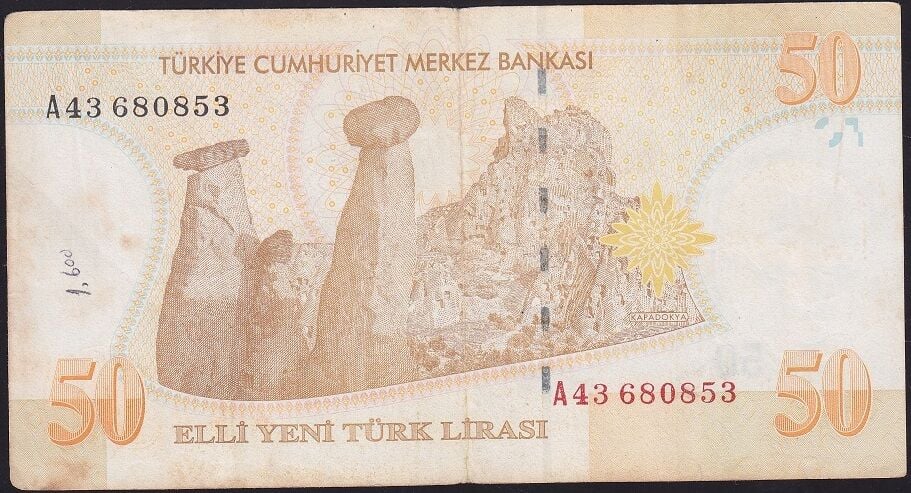 8.Emisyon 50 YTL A43 680853 Çok Temiz
