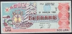 1981 31 Aralık Yarım Bilet - Y Serisi