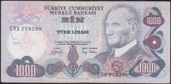 6.Emisyon 2.Tertip 1000 Lira C71 279290 Çok Temiz