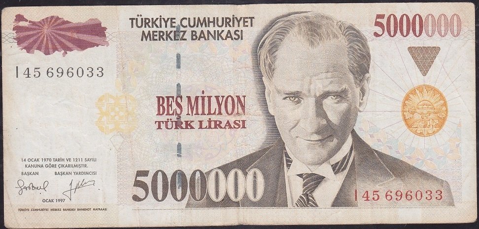 7.Emisyon 5 000 000 Lira I45 696033 Çok Temiz