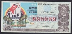 1983 19 EYLÜL ÇEYREK BİLET -K SERİSİ