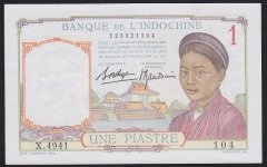 French İndochina 1 Piastre 1936 ÇİL Pick 54b