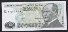 7.EMİSYON 2.TERTİP 10 LİRA E38 455819 ÇÇT +