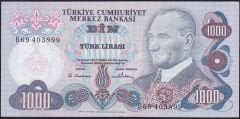 6.Emisyon 1.Tertip 1000 Lira B69 403899 Çok Çok Temiz+