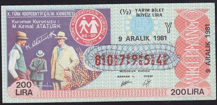 1981 9 Aralık Yarım Bilet - Y Serisi
