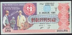 1981 9 Aralık Yarım Bilet - Y Serisi