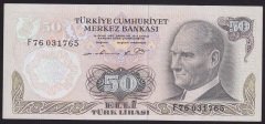 6.EMİSYON 1.TERTİP 50 LİRA F76 031765 ÇÇT +