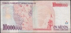 7.Emisyon 10 000 000 Lira B67 390101  Çok Temiz