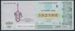 1990 19 KASIM ÇEYREK BİLET R SERİSİ