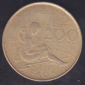 İTALYA 200 LİRE 1980 FAO