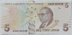 9.EMİSYON 5 LİRA 1.TERTİP A549 2822xx ÇİL