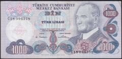 6.Emisyon 1.Tertip 1000 Lira C18 094578 Çok Temiz+