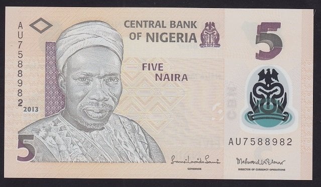 Nijerya 5 Naira 2013 Çil Polimer Pick 38d