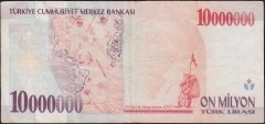 7.Emisyon 10 000 000 Lira B66 017381 Çok Temiz