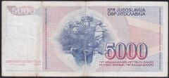 Yugoslavya 5000 Dinar 1985 Çok Temiz