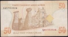8.Emisyon 50 YTL A49 753924 Çok Temiz