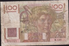 Fransa 100 Frank 21 Kasım 1946 Çok Temiz