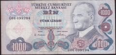 6.Emisyon 1.Tertip 1000 Lira C06 099294 Çok Temiz+