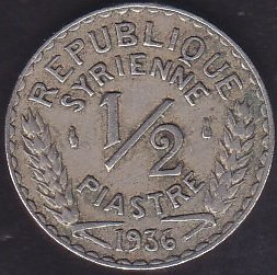 SURİYE 1/2 PİASTRE 1936