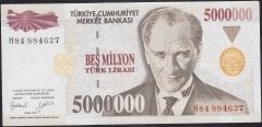 7.Emisyon 5 000 000 Lira H84 884627 Çilaltı