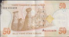 8.Emisyon 50 YTL G04 252458 Çok Temiz ( Lekeden dolayı )